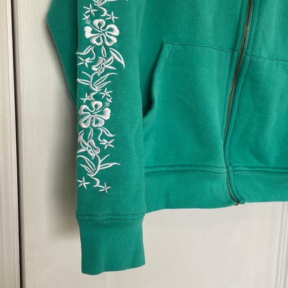 Hawaii Live Aloha large green hooded sweatshirt with pockets - Picture 5 of 7
